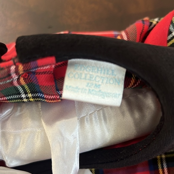 Edgehill Collection Baby Boys Short Sleeve Velvet Collar Plaid Bubble - Picture 9 of 10